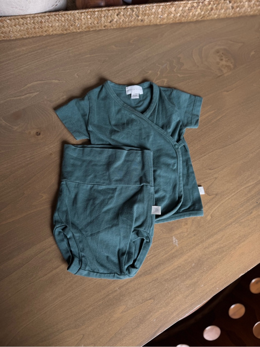 Organic Teal Wrap Baby Set - August River